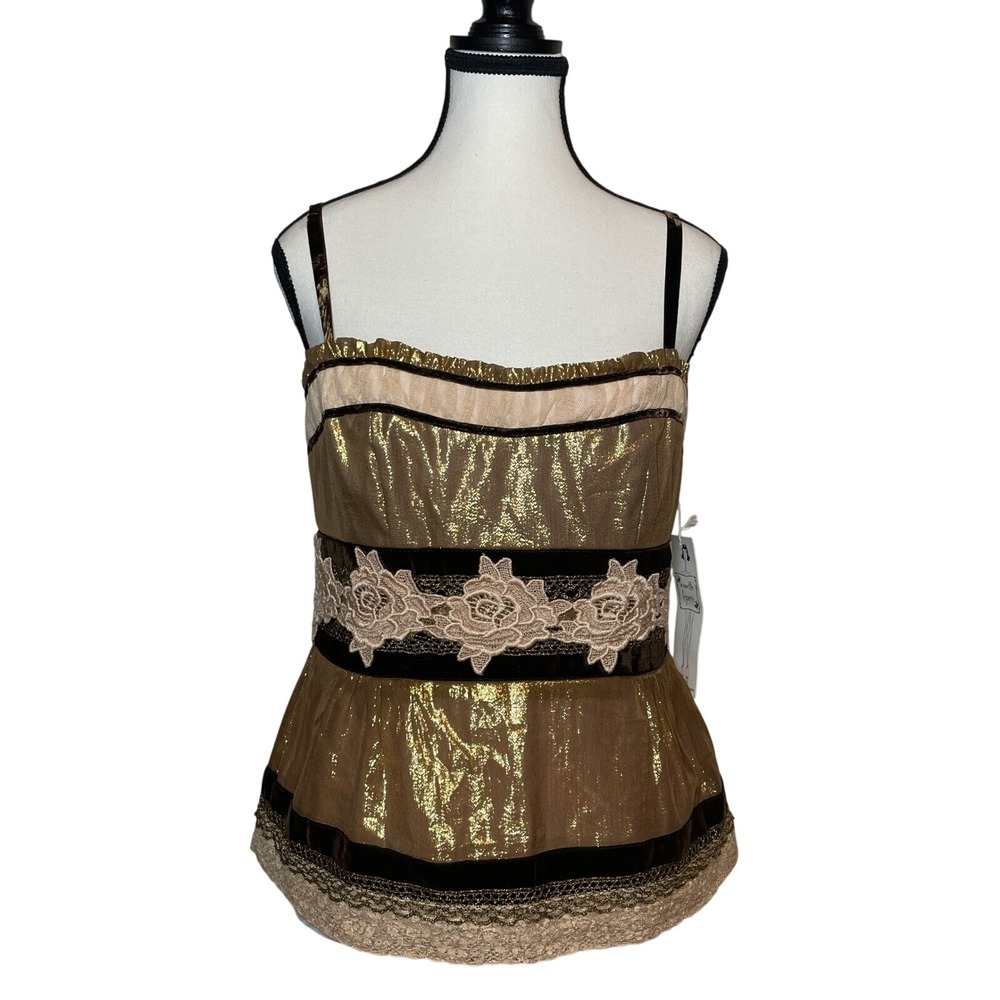 Nanette Lepore Gold and Black Camisole